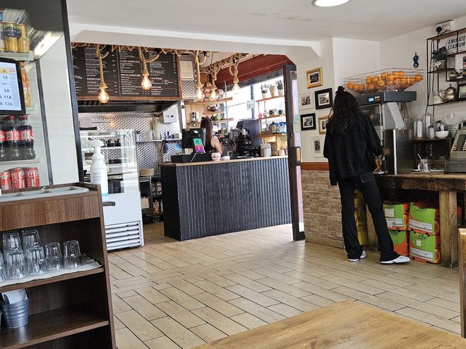 The counter and coffee machine at Little Wonder Cafe